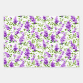 Lilac und Lila Blüte Geschenkpapier Set (Vorderseite 3)