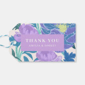 Lilac und Lila Pastel Gastgeschenk Hochzeit Geschenkanhänger (Rückseite Horizontal)