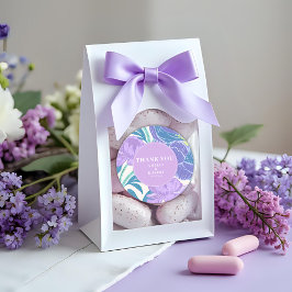 Lilac und Lila Pastelblütenhochzeit Runder Aufkleber