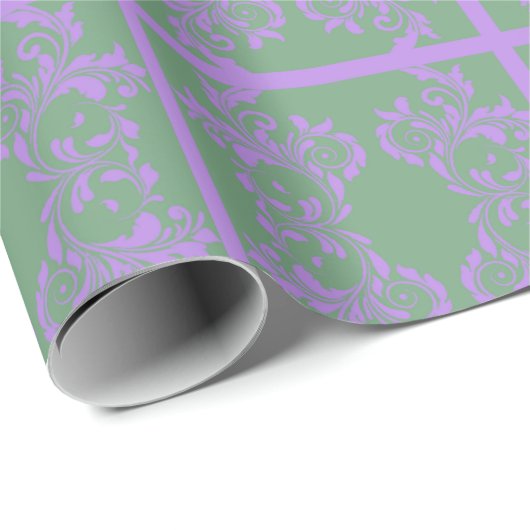 Lilac- und Mint-Blätter Geschenkpapier (Rolleneckpunkt)