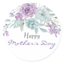 Lilac und Minzfloral | Muttertagsaufkleber