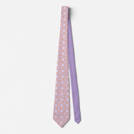 Lilac und Peach Passion Fruit Neck Tie Krawatte (Vorderseite)