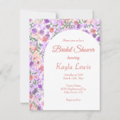 Lilac- und Peach-Rose, Arch-Brautparty Einladung (Vorderseite)