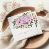 Lilac und Pink Floral Bouquet Babydusche nach Maß Serviette