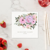 Lilac und Pink Floral Bouquet Babydusche nach Maß Serviette (Beispiel)