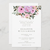 Lilac und Pink Floral Bouquet Brautparty Einladung (Vorne/Hinten)