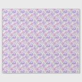 Lilac und Pink Peony Romantische Flora Geschenkpapier (Flach)