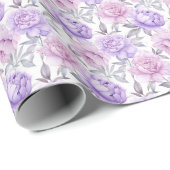 Lilac und Pink Peony Romantische Flora Geschenkpapier (Rolleneckpunkt)