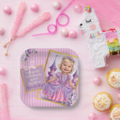 Lilac und Pink Prinzessin 6. Geburtstag Pappteller (Party)