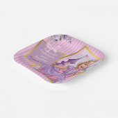 Lilac und Pink Prinzessin 6. Geburtstag Pappteller (Gewinkelt)