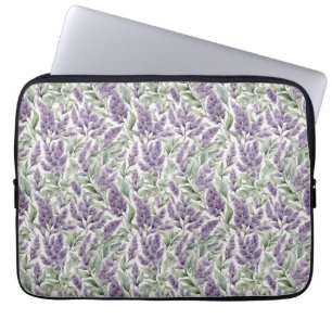 Lilac und Sage Blumendecoupage Laptopschutzhülle