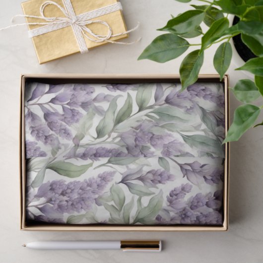 Lilac und Sage Blumendecoupage Seidenpapier (Geschenk)