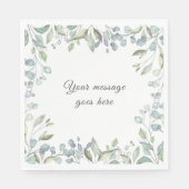 Lilac und Sage Grüne Blumengrün Ihre Botschaft Serviette (Vorderseite)