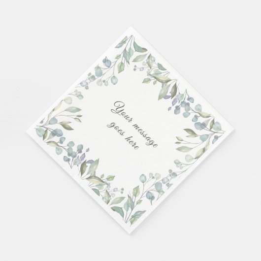 Lilac und Sage Grüne Blumengrün Ihre Botschaft Serviette (Ecke)