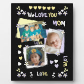 Lilac und Schwarz mit Blume Herz und Foto Fotoplatte (Vorderseite)