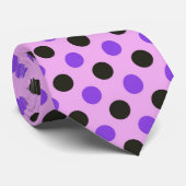 Lilac- und Schwarzpolka-Punkte Krawatte (Gerollt)