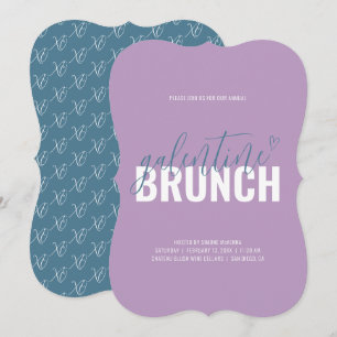 Lilac und Turquoise Galentine Brunch Einladung