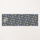 Lilac und Violet auf grauem handgemalten Yoga Mat Yogamatte (Vorderseite (Horizontal))