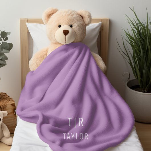 Lilac und Weiß moderne Monogramm elegant Fleecedecke