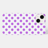 Lilac- und Weißpolka-Punkte Case-Mate iPhone Hülle (Rückseite (Horizontal))