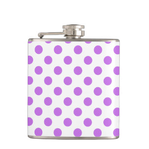 Lilac- und Weißpolka-Punkte Flachmann