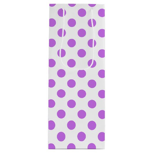 Lilac- und Weißpolka-Punkte Geschenktüte Für Weinflaschen (Vorderseite)