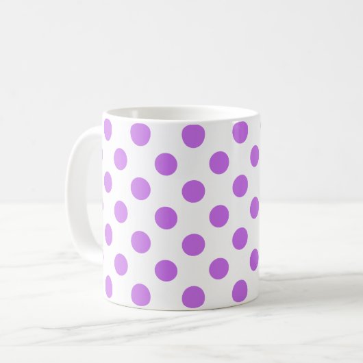 Lilac- und Weißpolka-Punkte Kaffeetasse (Vorderseite Links)