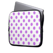 Lilac- und Weißpolka-Punkte Laptopschutzhülle (Vorderseite Links)