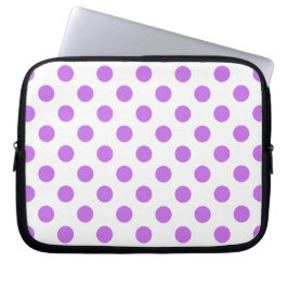 Lilac- und Weißpolka-Punkte Laptopschutzhülle