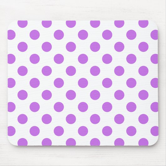 Lilac- und Weißpolka-Punkte Mousepad (Vorne)