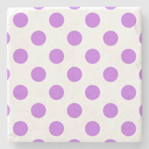 Lilac- und Weißpolka-Punkte Steinuntersetzer