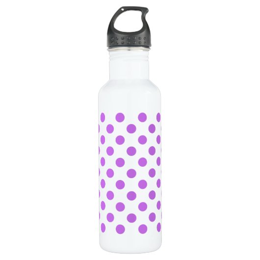 Lilac- und Weißpolka-Punkte Trinkflasche (Vorderseite)