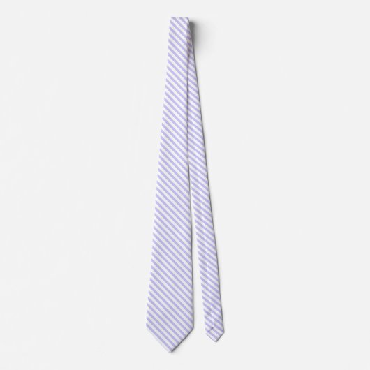Lilac und White Diagonal Stripes Neck Tie Krawatte (Vorderseite)
