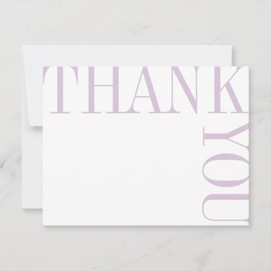 Lilac und White Modern Large Text Vielen Dank. Dankeskarte (Vorderseite)
