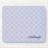 Lilac und White Quatrefoil Mousepad (Vorne)