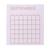 Lilac Undated September Calendar for Planner Notizblock (Vorderseite)