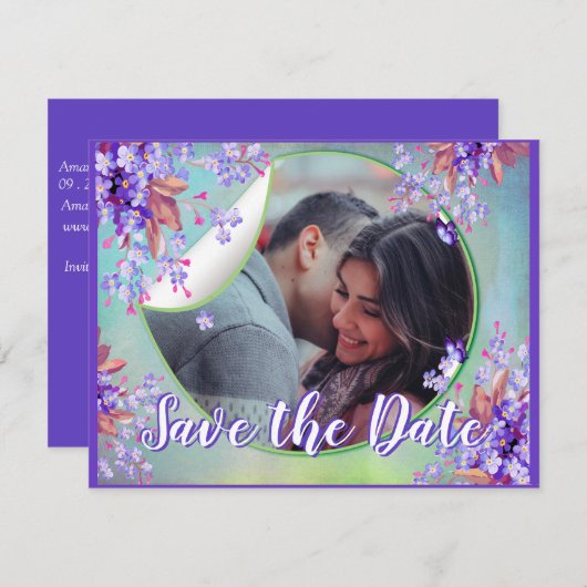 Lilac vergessen-me-not-Blume Daten speichern Ankündigung (Vorne/Hinten)