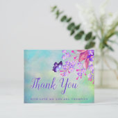 Lilac Vergiss-me-not-Blume Vielen Dank Postkarte (Stehend Vorderseite)