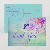 Lilac Vergiss-me-not-Blume Vielen Dank Postkarte (Vorne/Hinten)