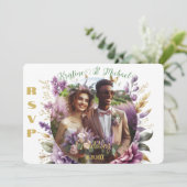 Lilac Vineyard Wedding RSVP (Stehend Vorderseite)