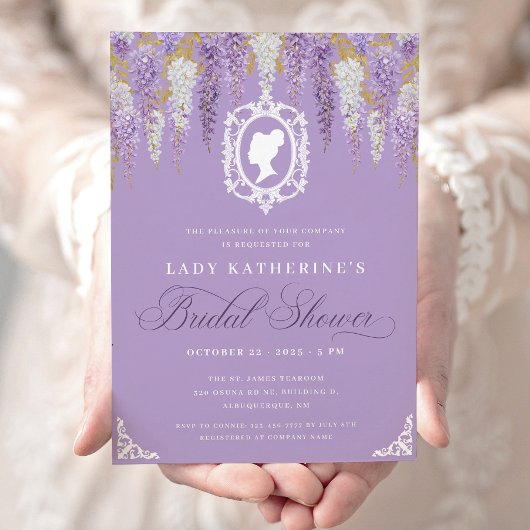 Lilac Vintag Bridal Dusche Einladung