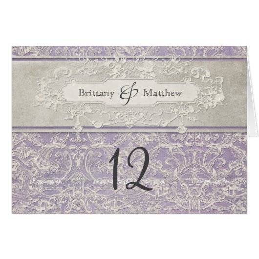 Lilac Vintag French Regency Lace Etched Wedding (Vorderseite (Horizontal))