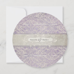 Lilac Vintag French Regency Lace Etched Wedding Einladung