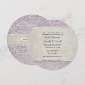 Lilac Vintag French Regency Lace Etched Wedding Einladung (Vorne/Hinten)