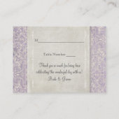 Lilac Vintag French Regency Lace Etched Wedding Platzkarte (Rückseite)