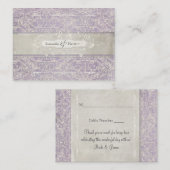 Lilac Vintag French Regency Lace Etched Wedding Platzkarte (Vorne/Hinten)