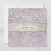 Lilac Vintag French Regency Lace Probe Dinner Einladung (Rückseite)