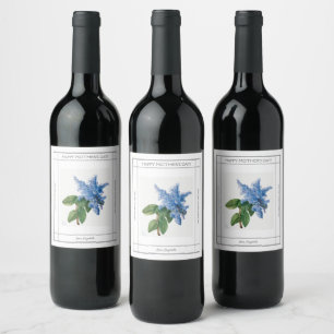 Lilac Vintag Happy Mother's Day Wine Label Weinetikett