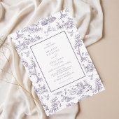 Lilac Vintag Toile Classic Wedding Einladung