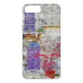 Lilac Violet Door Garden Balcony Zeichnend Malerei Case-Mate iPhone Hülle (Rückseite)